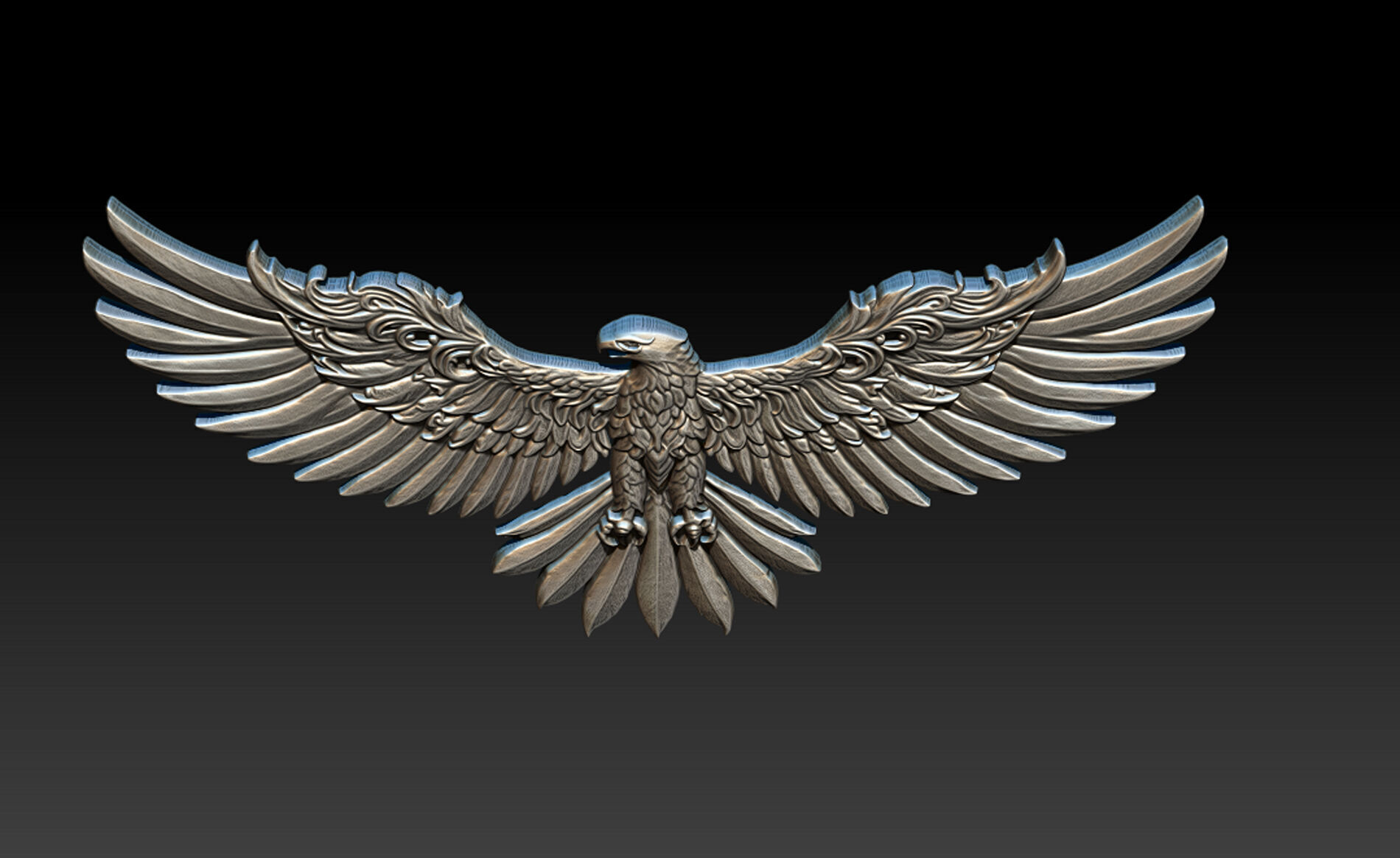 Eagle Pendant jewelry 3D print model_9