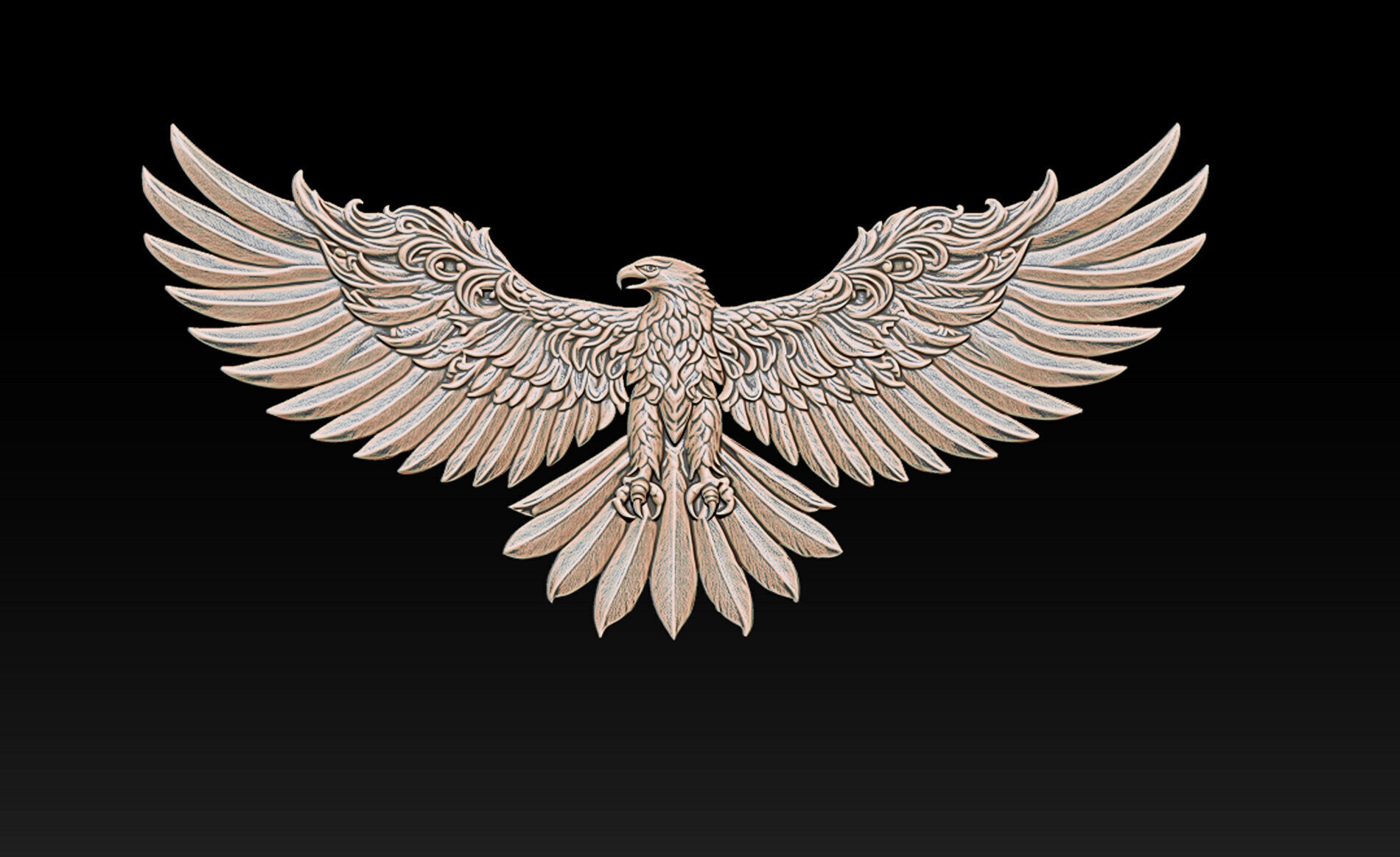 Eagle Pendant jewelry 3D print model_3