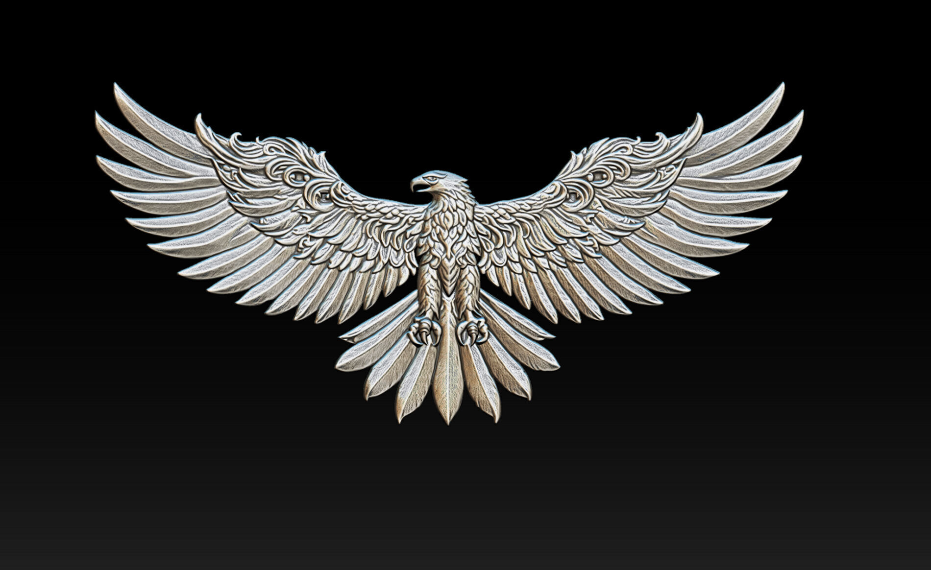 Eagle Pendant jewelry 3D print model_5