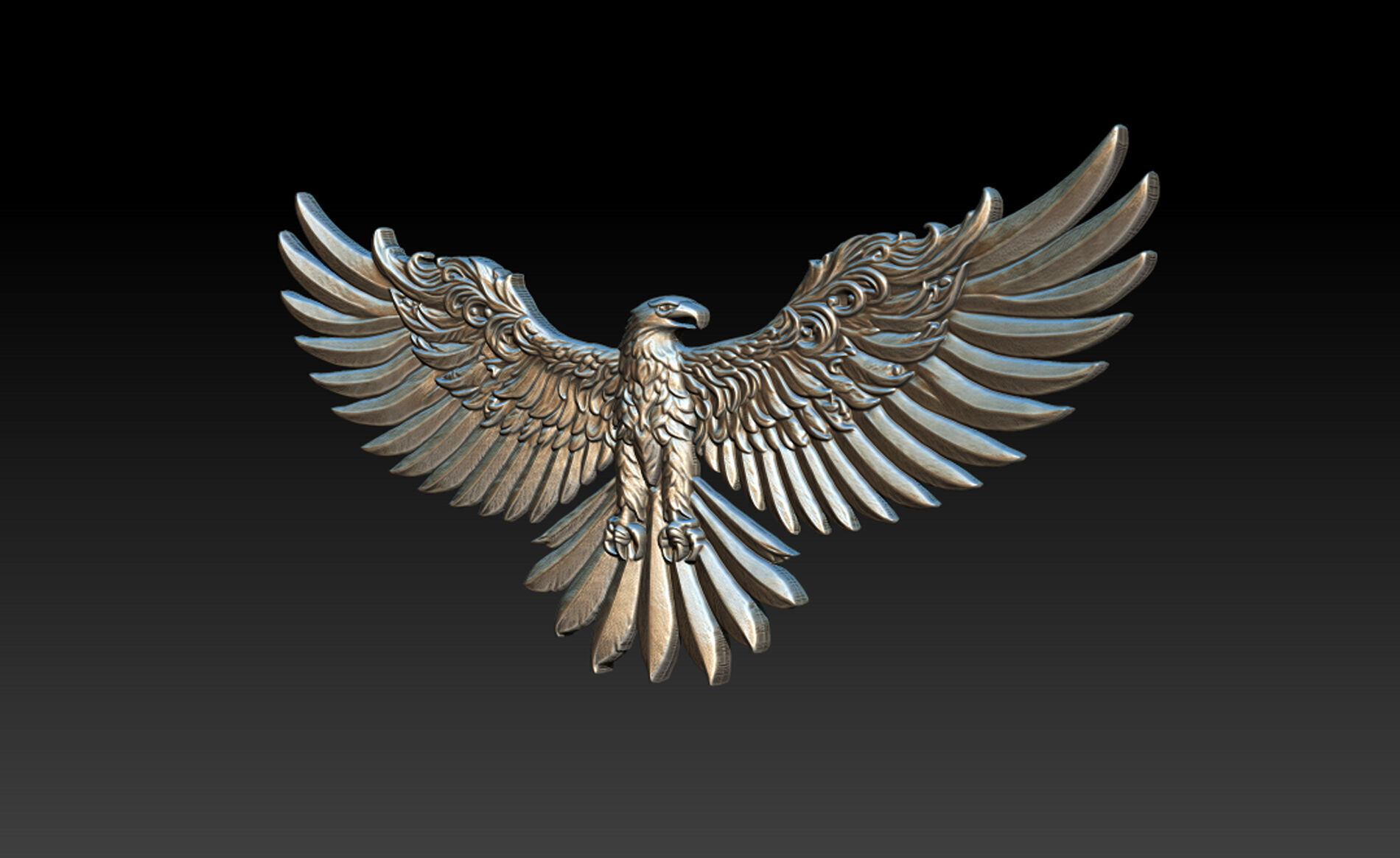 Eagle Pendant jewelry 3D print model_11