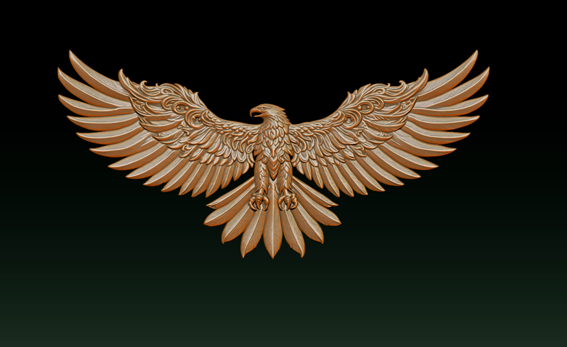 Eagle Pendant jewelry 3D print model_8