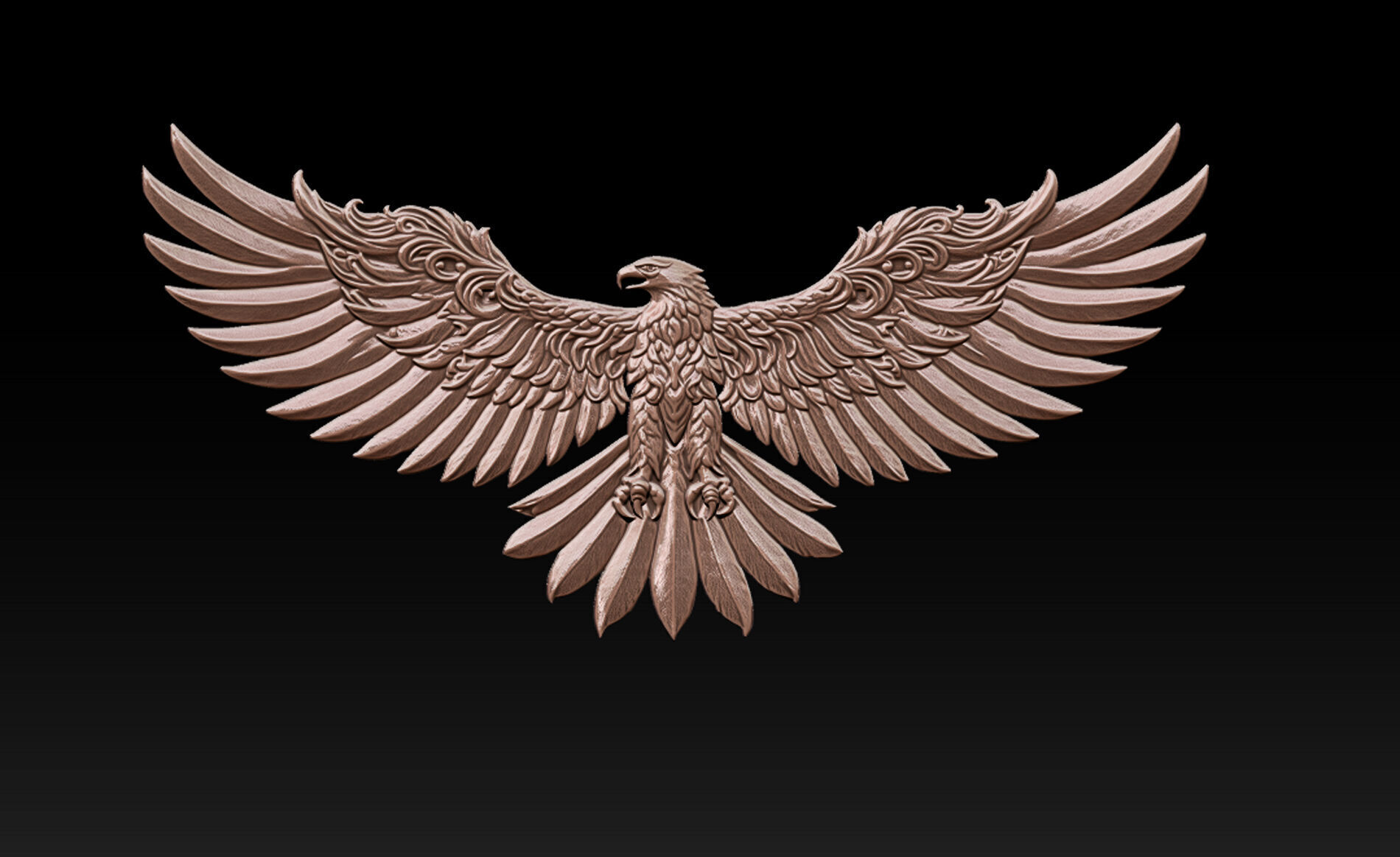 Eagle Pendant jewelry 3D print model_7
