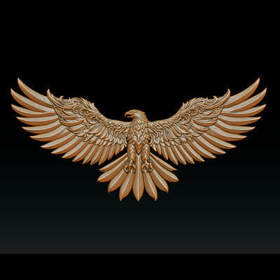 Eagle Pendant jewelry 3D print model_14