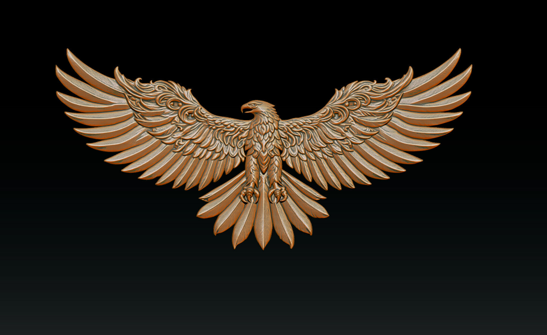 Eagle Pendant jewelry 3D print model_2