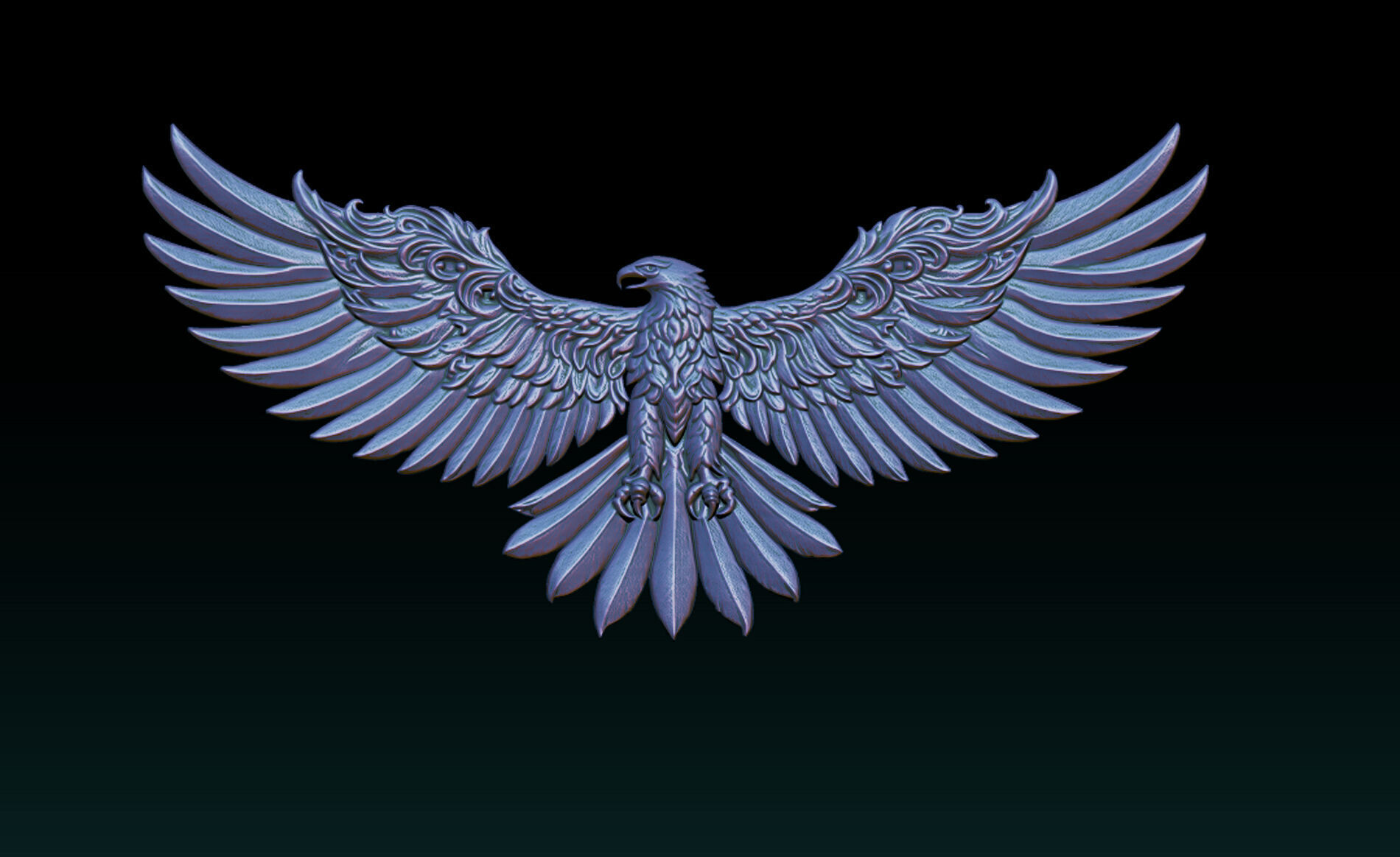 Eagle Pendant jewelry 3D print model_1