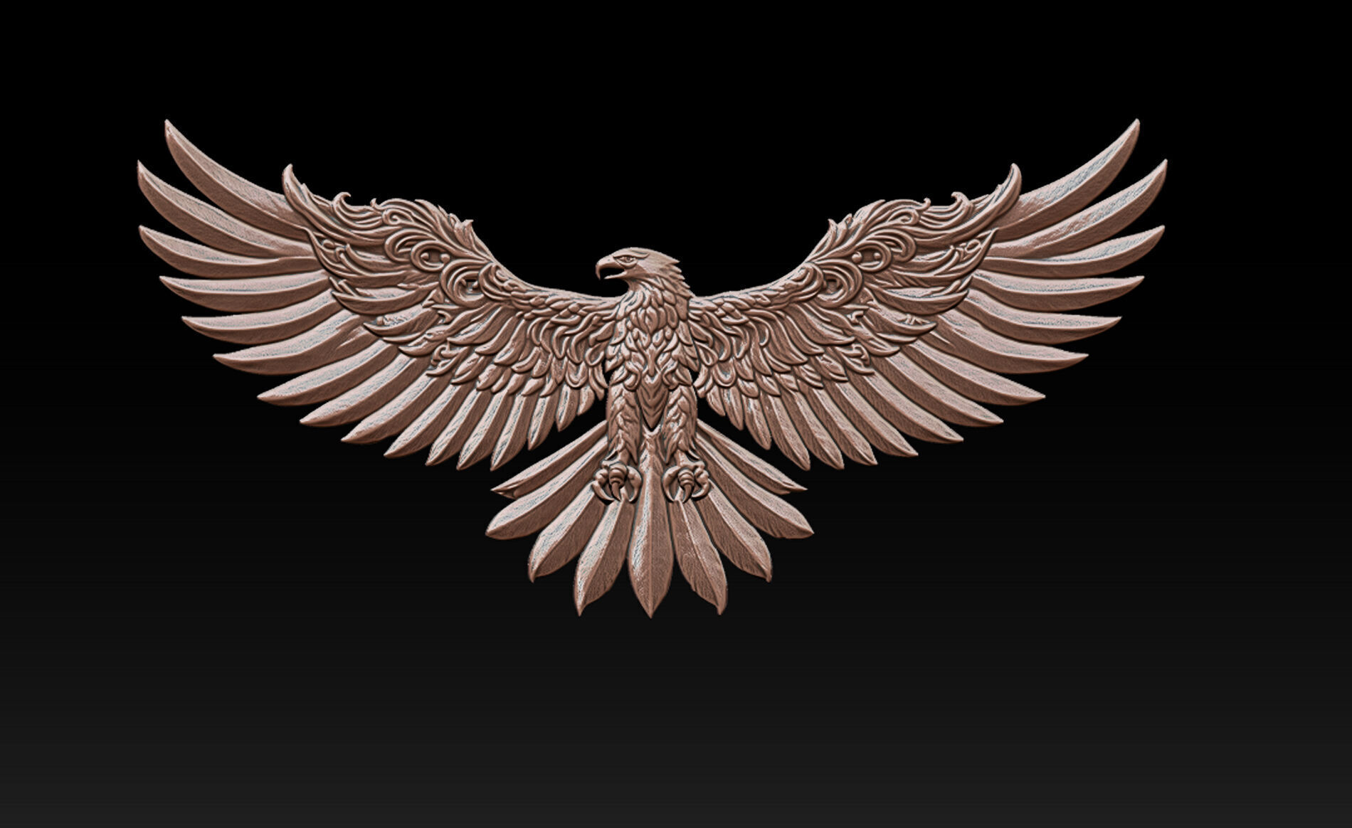 Eagle Pendant jewelry 3D print model_4