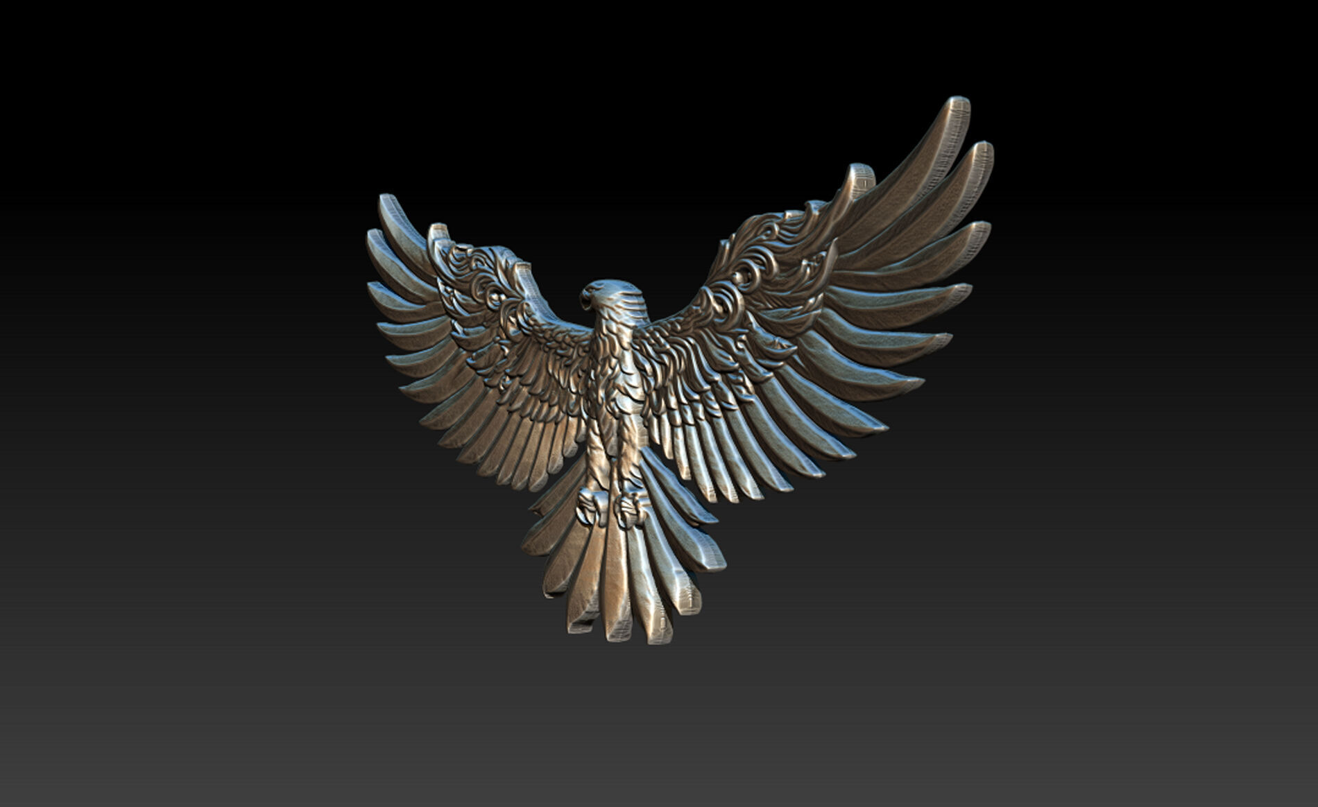 Eagle Pendant jewelry 3D print model_13
