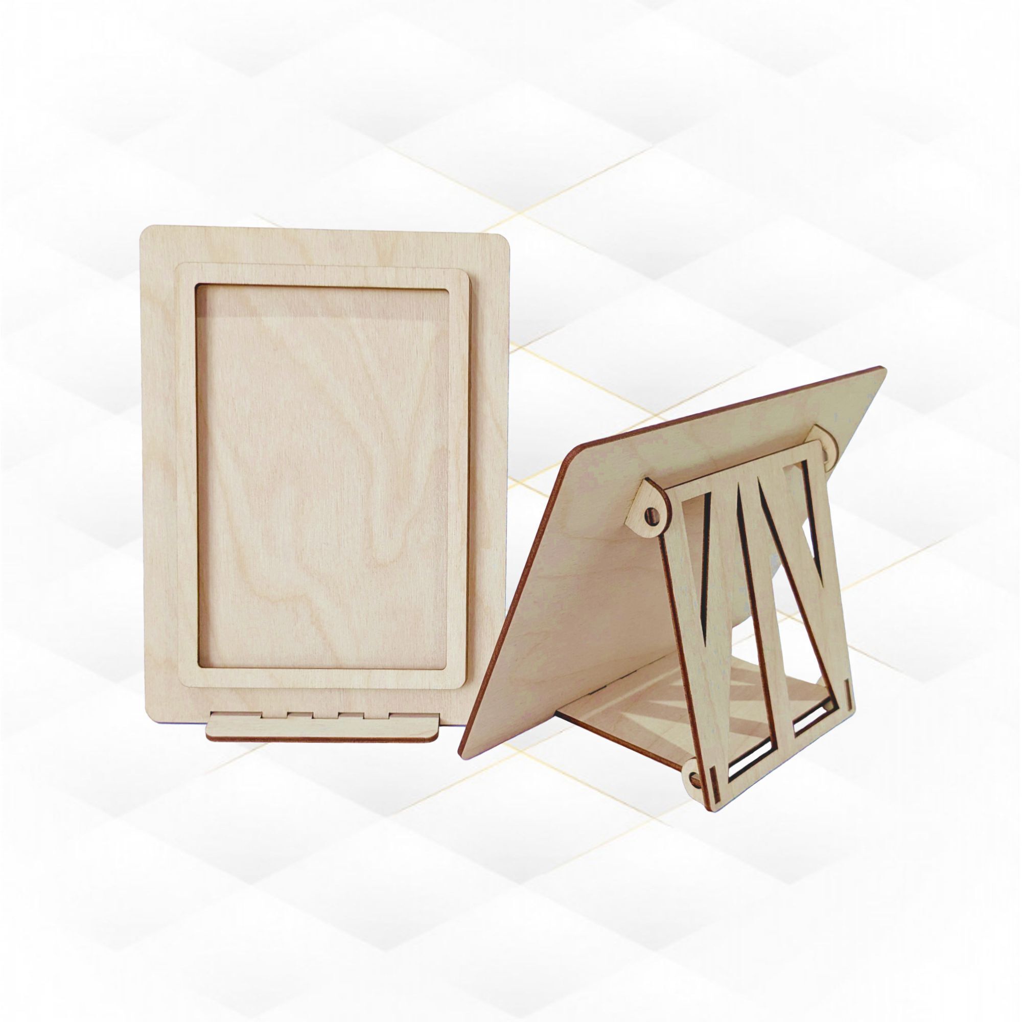 Picture Frame Folding 4x6 photo holder laser cutting design 3D print model_1