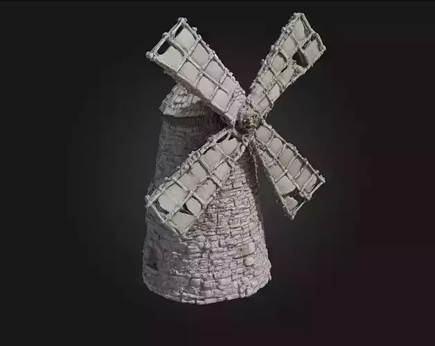 Stone Windmill Timeless Elegance of Old-World Agriculture 3D model