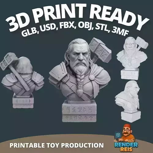 Ecphantus Hammermind  Philosopher Warrior 3D Bust Model