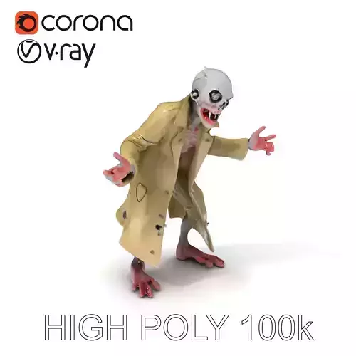 Zombie Trench Coat Creeper  High Detail Animated D Model Low-poly 3D model