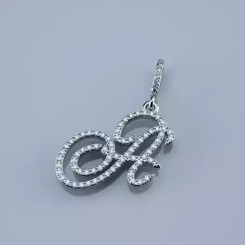 Pendant Alphabet A 3D print model