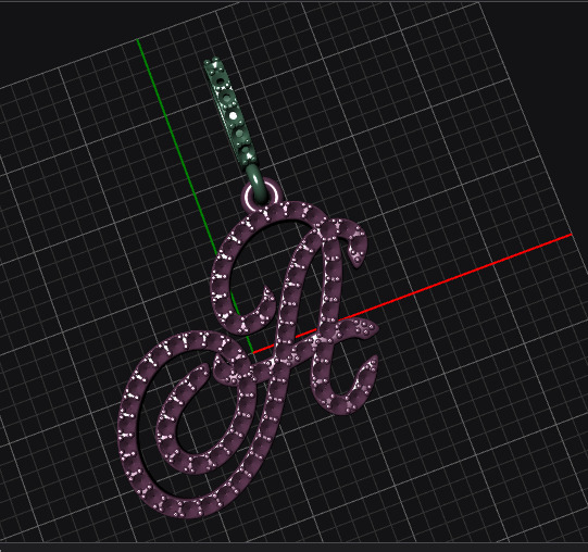 Pendant Alphabet A 3D print model 3D print model_4