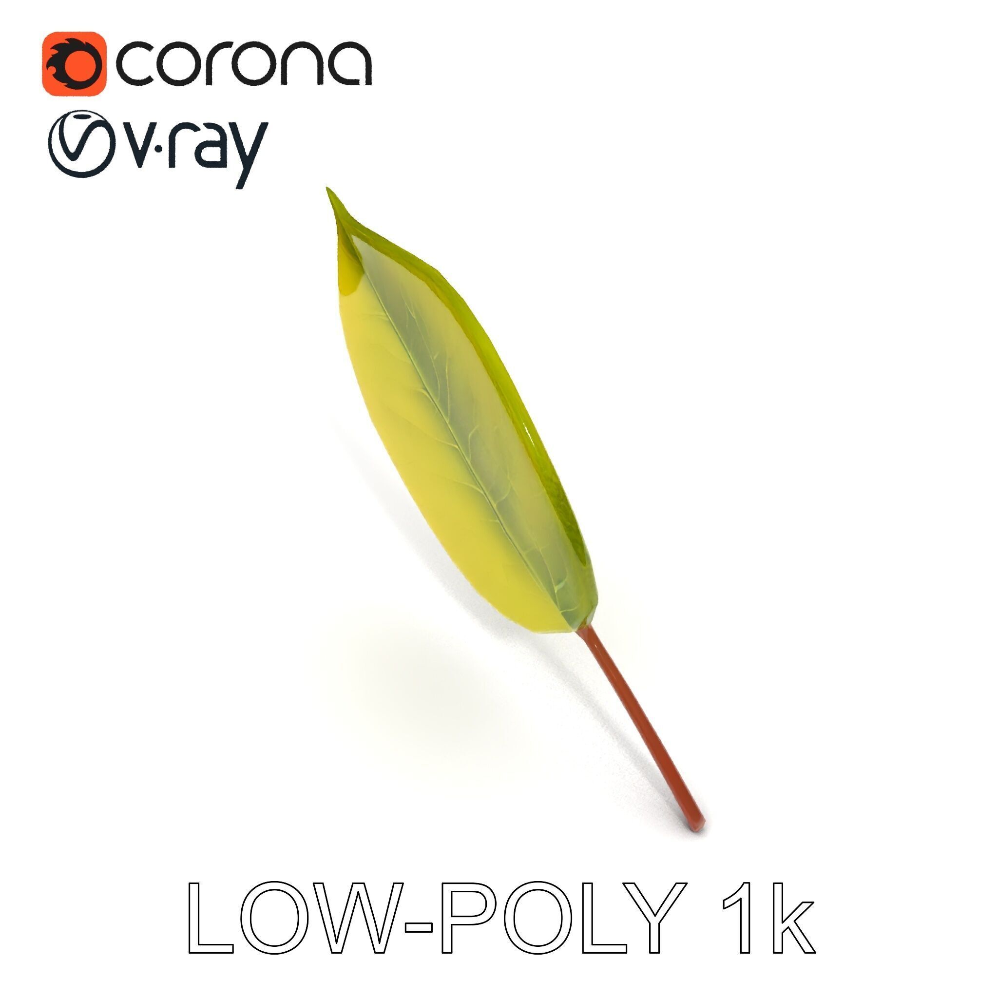 Realistic Leaf Model Pack for Rendering and Game Design Low-poly 3D model_7