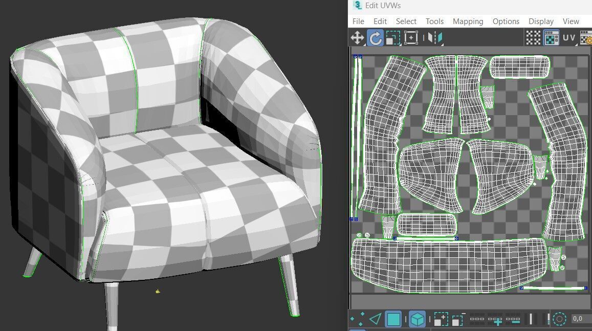Amalfi Armchair 3D model_5