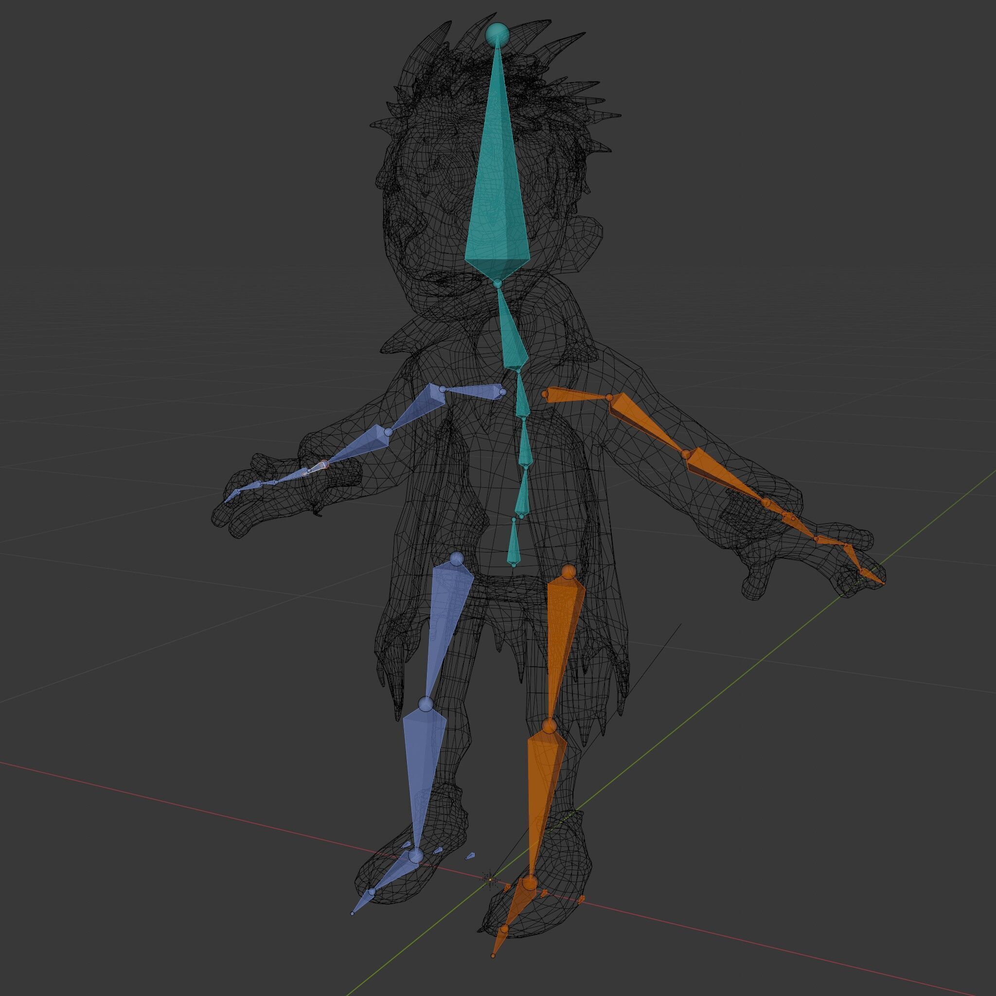 Quirky Goblin with Orange Hair and Tattered Coat D Character ... Low-poly 3D model_8