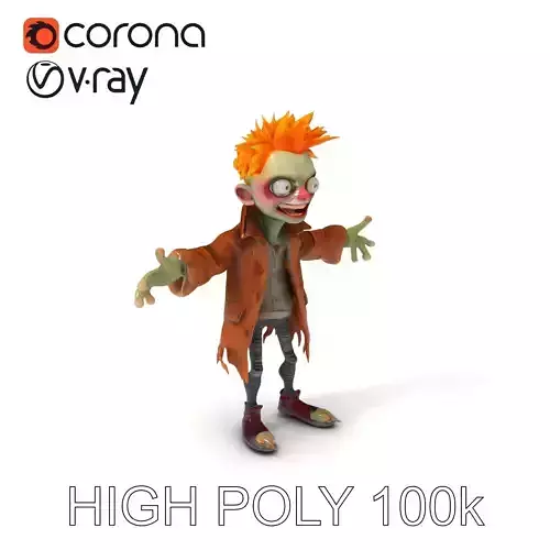Quirky Goblin with Orange Hair and Tattered Coat D Character ... Low-poly 3D model