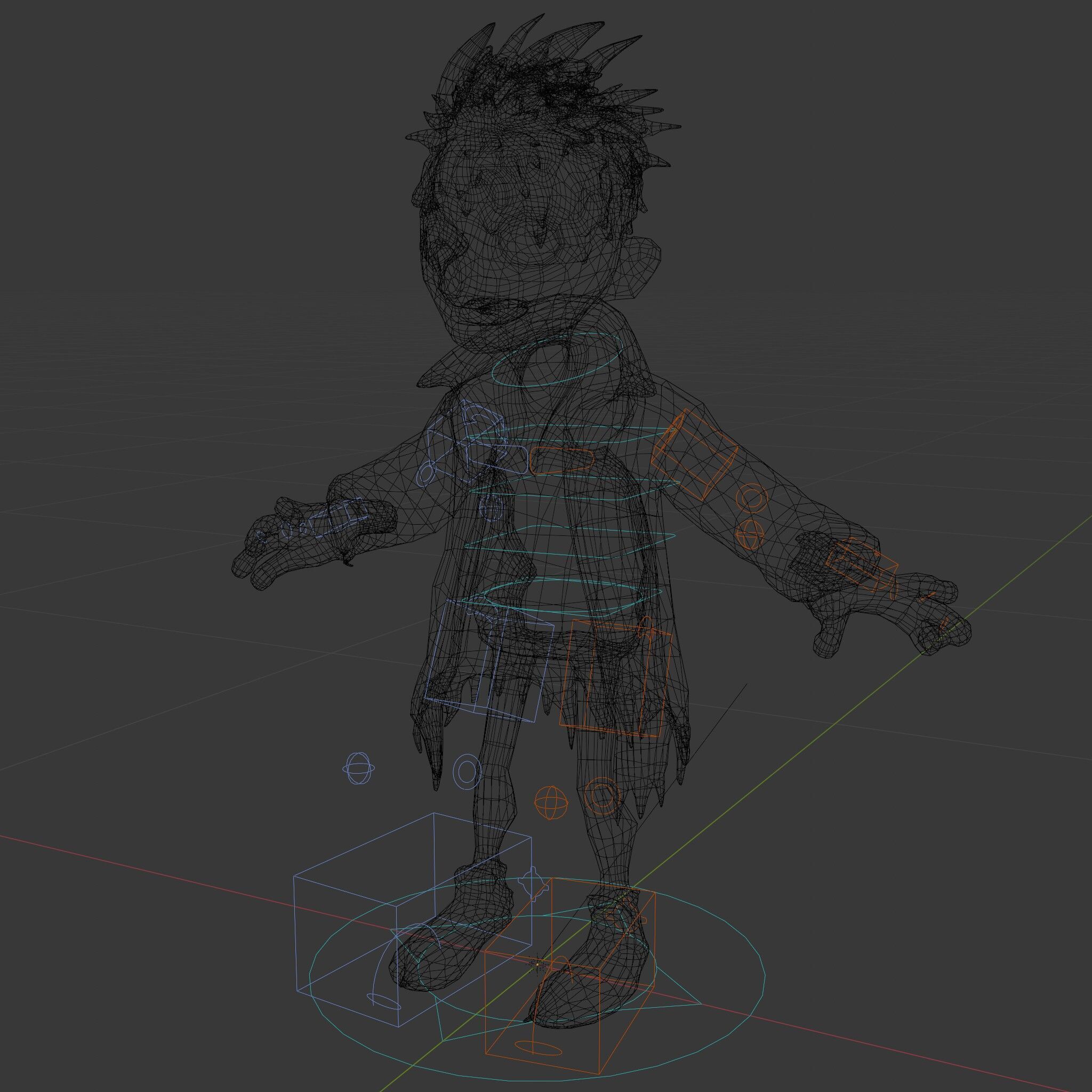 Quirky Goblin with Orange Hair and Tattered Coat D Character ... Low-poly 3D model_19