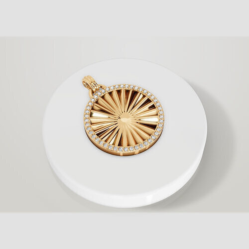 Pendant with texture and engraving stone Free 3D print model
