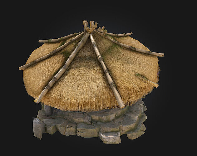 Thatch Roof Cottage  Cozy Charm of Countryside Living 3D model 6