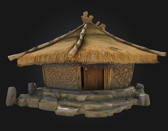 Thatch Roof Cottage  Cozy Charm of Countryside Living 3D model 5