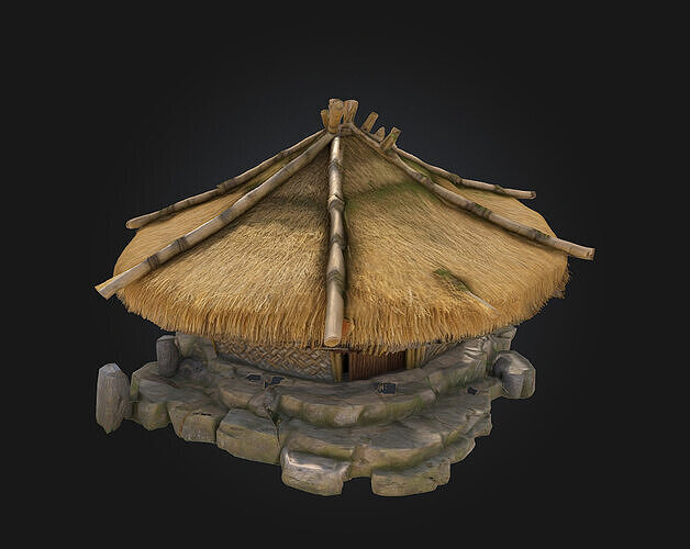Thatch Roof Cottage  Cozy Charm of Countryside Living 3D model 2