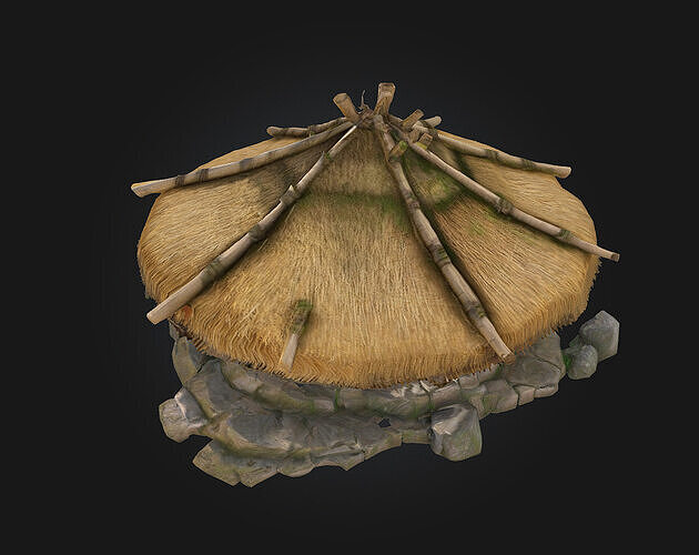 Thatch Roof Cottage  Cozy Charm of Countryside Living 3D model 7