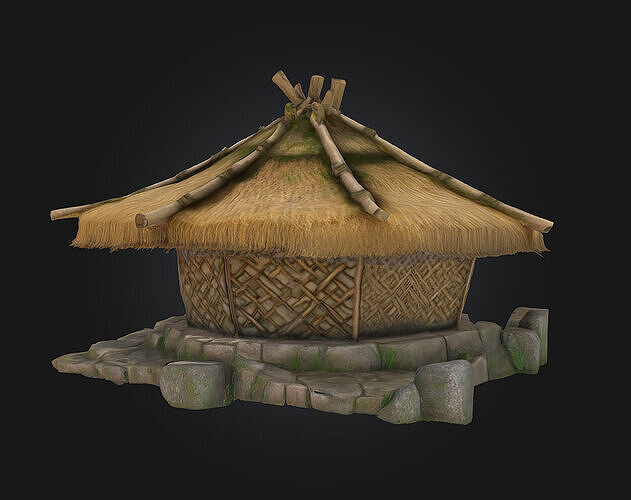 Thatch Roof Cottage  Cozy Charm of Countryside Living 3D model 4