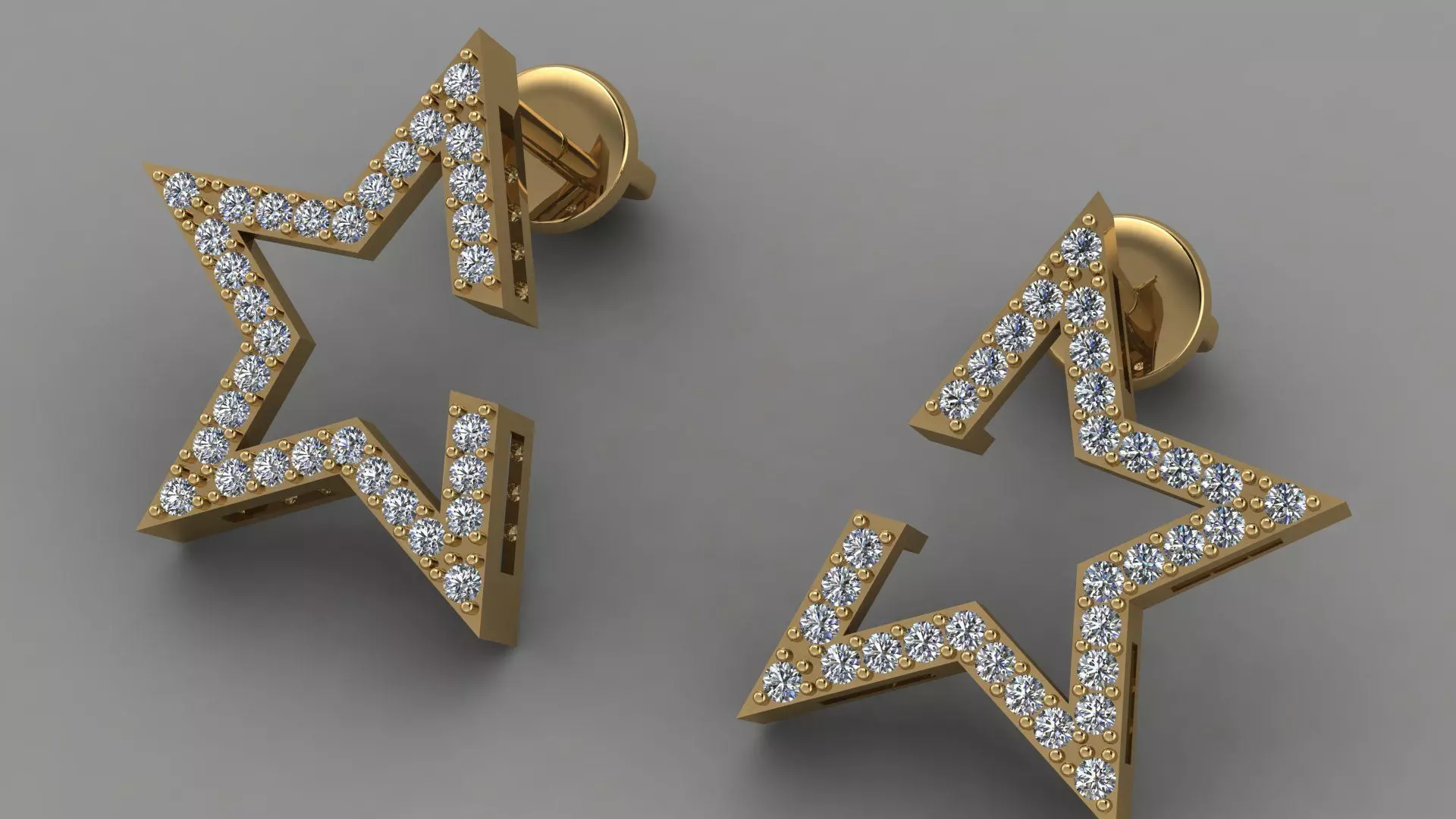 Earrings star 3D print model