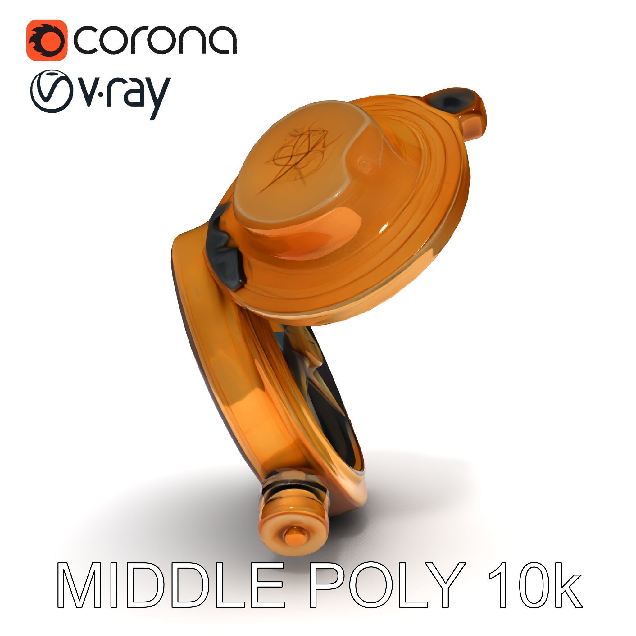 Vintage Brass Compass D Model Pack Low-poly 3D model_27