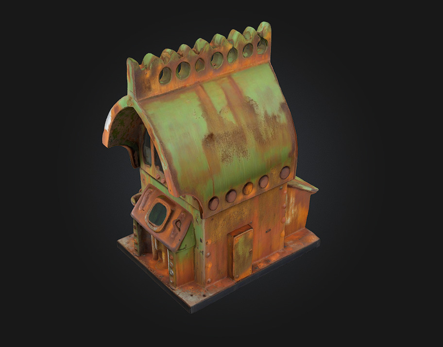 Rustic Control Console Vintage Tech with Industrial Character 3D model_5