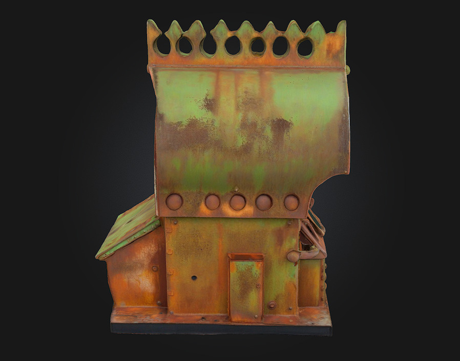 Rustic Control Console Vintage Tech with Industrial Character 3D model_3