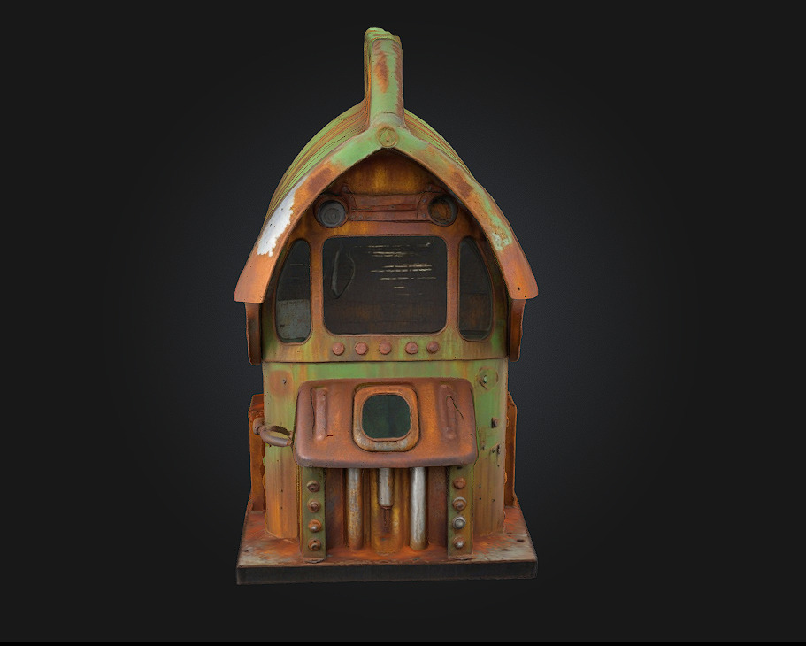 Rustic Control Console Vintage Tech with Industrial Character 3D model_2