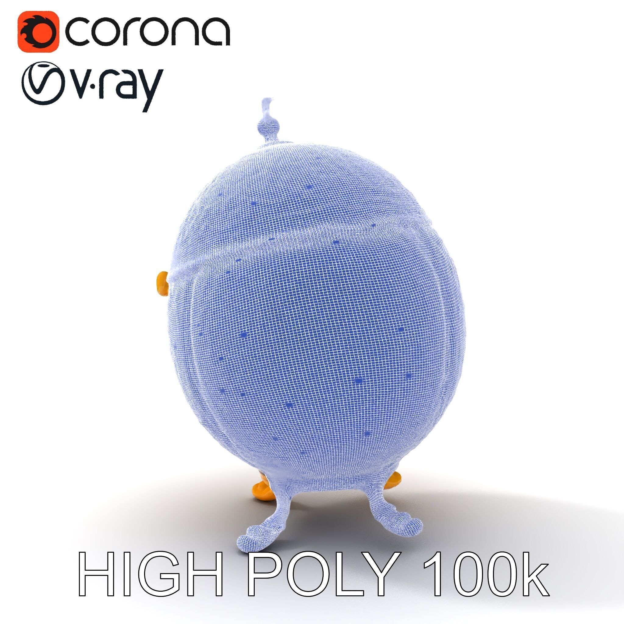 Ornate Faberg Egg Model Pack with Enamel and Gold Detailing Low-poly 3D model_19