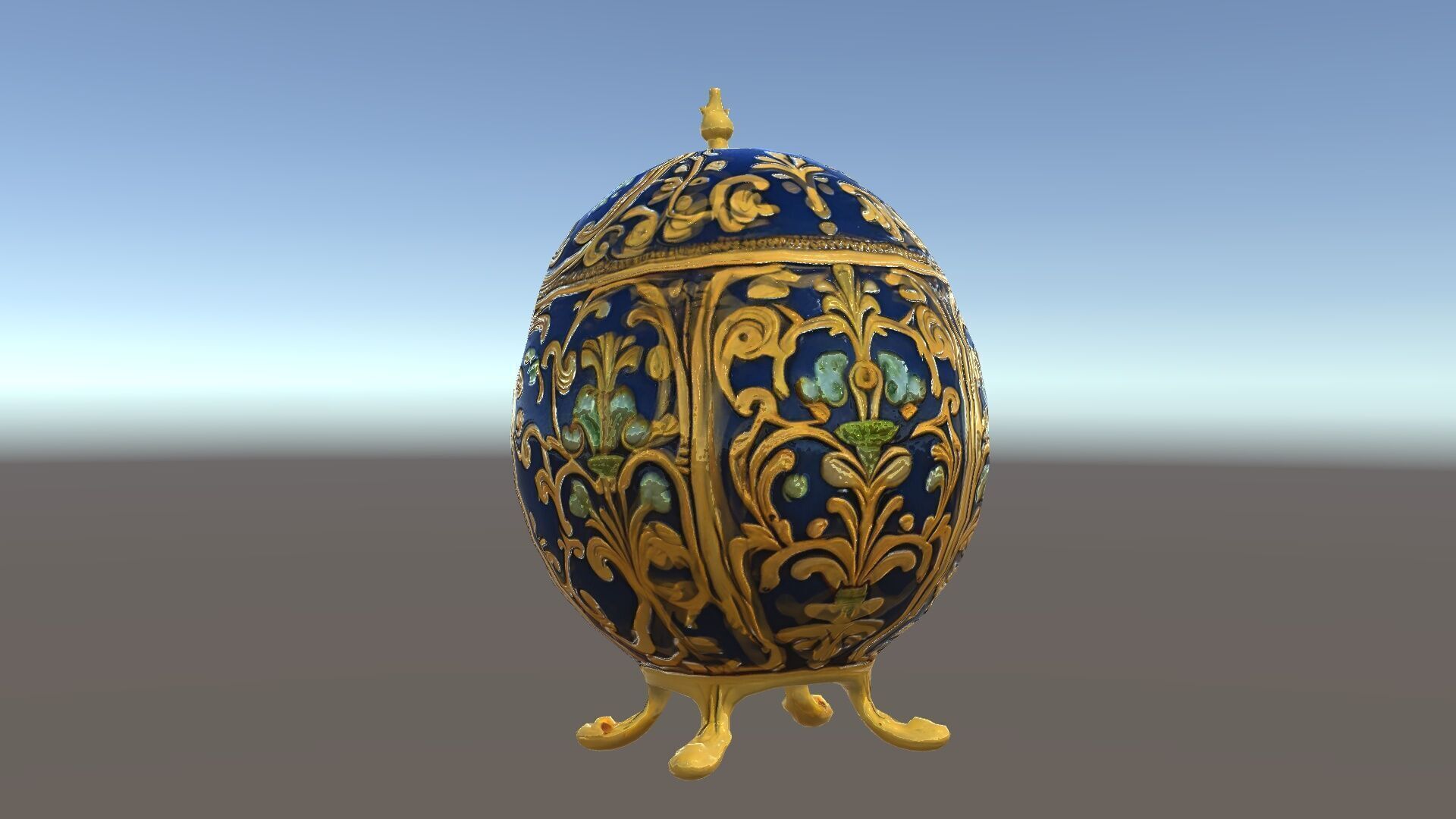 Ornate Faberg Egg Model Pack with Enamel and Gold Detailing Low-poly 3D model_28