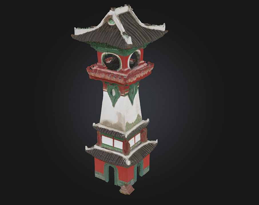 Pagoda Clock Tower Eastern Elegance Meets Timeless Design 3D model_3
