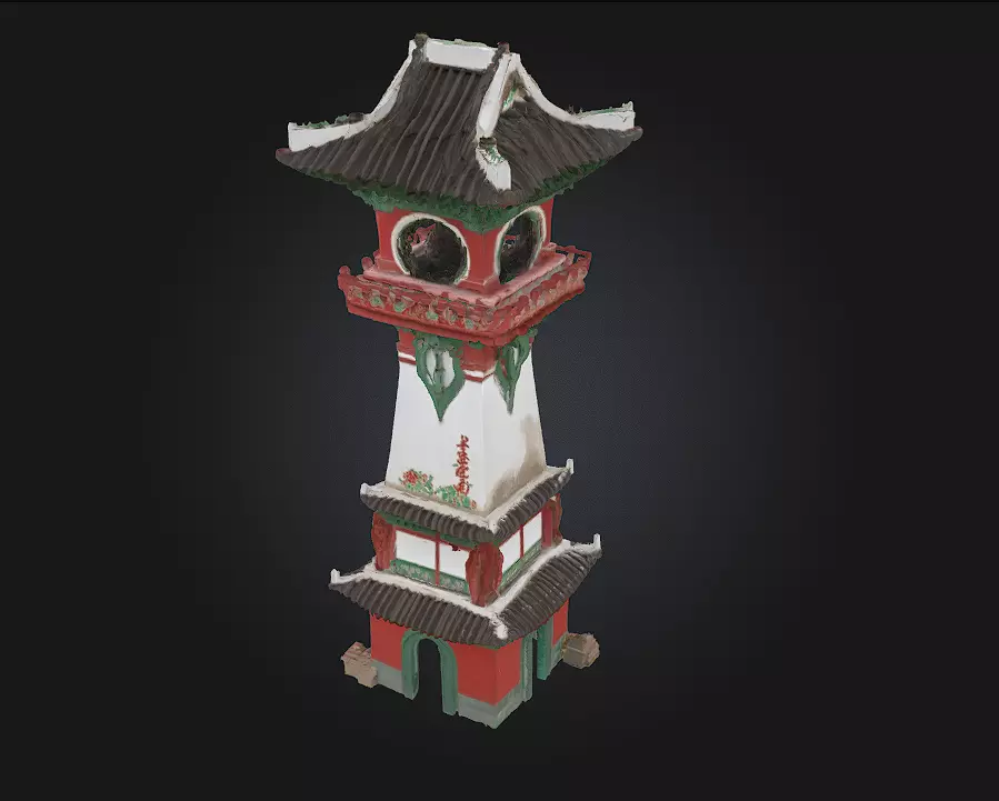 Pagoda Clock Tower Eastern Elegance Meets Timeless Design 3D model_0