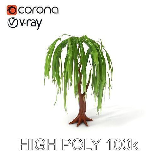 Weeping Willow Tree Model Pack for Diverse Environments Low-poly 3D model
