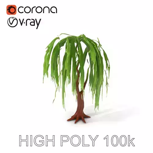 Weeping Willow Tree Model Pack for Diverse Environments Low-poly 3D model