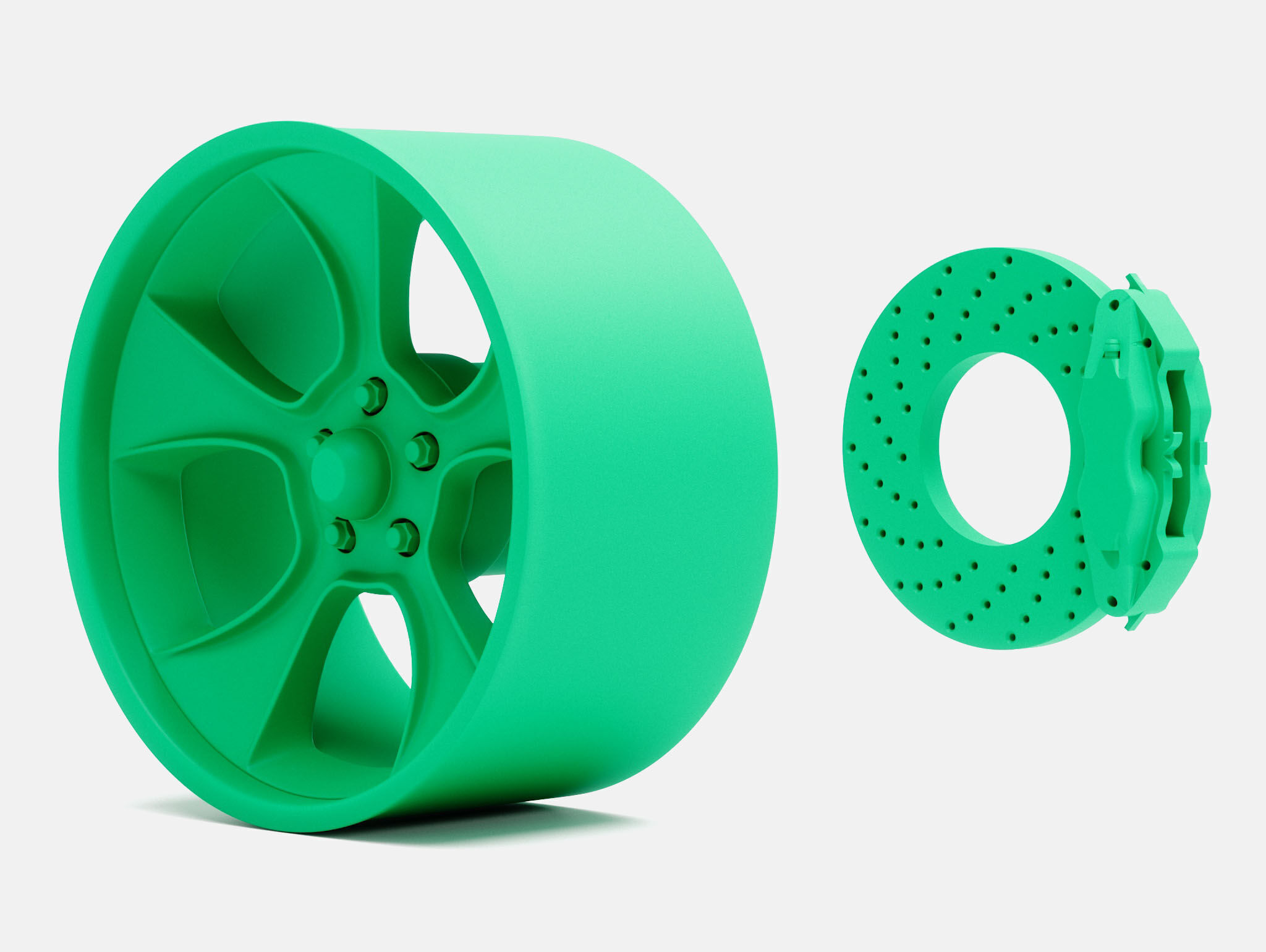 20x10 American Racing Gasser Wheel and Brake 3D print model_5