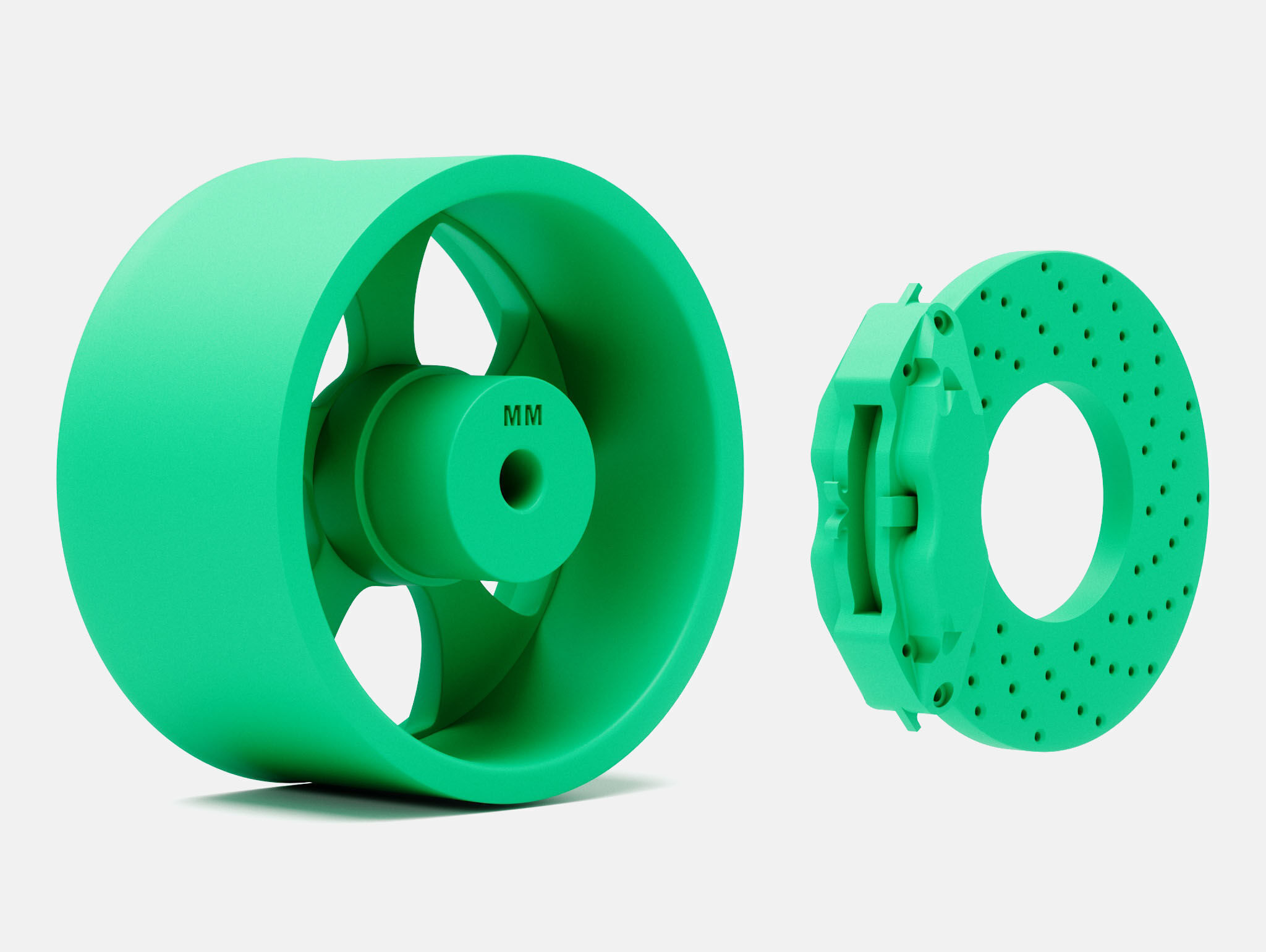 20x10 American Racing Gasser Wheel and Brake 3D print model_6