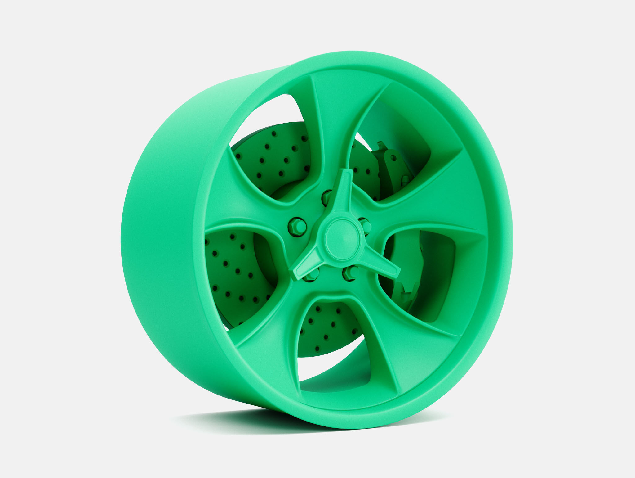 20x10 American Racing Gasser Wheel and Brake 3D print model_2