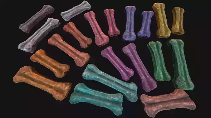 Pet Dog Gnawing Bone Treat Cookie Pack Low-poly 3D model