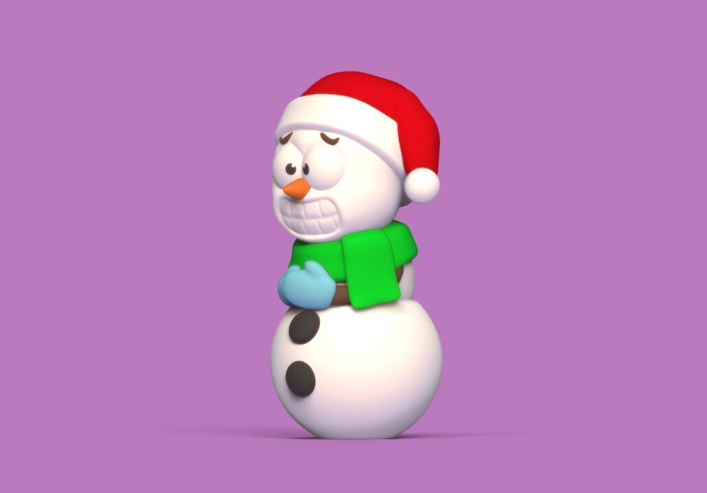 Snowman Freezing 3D print model_2