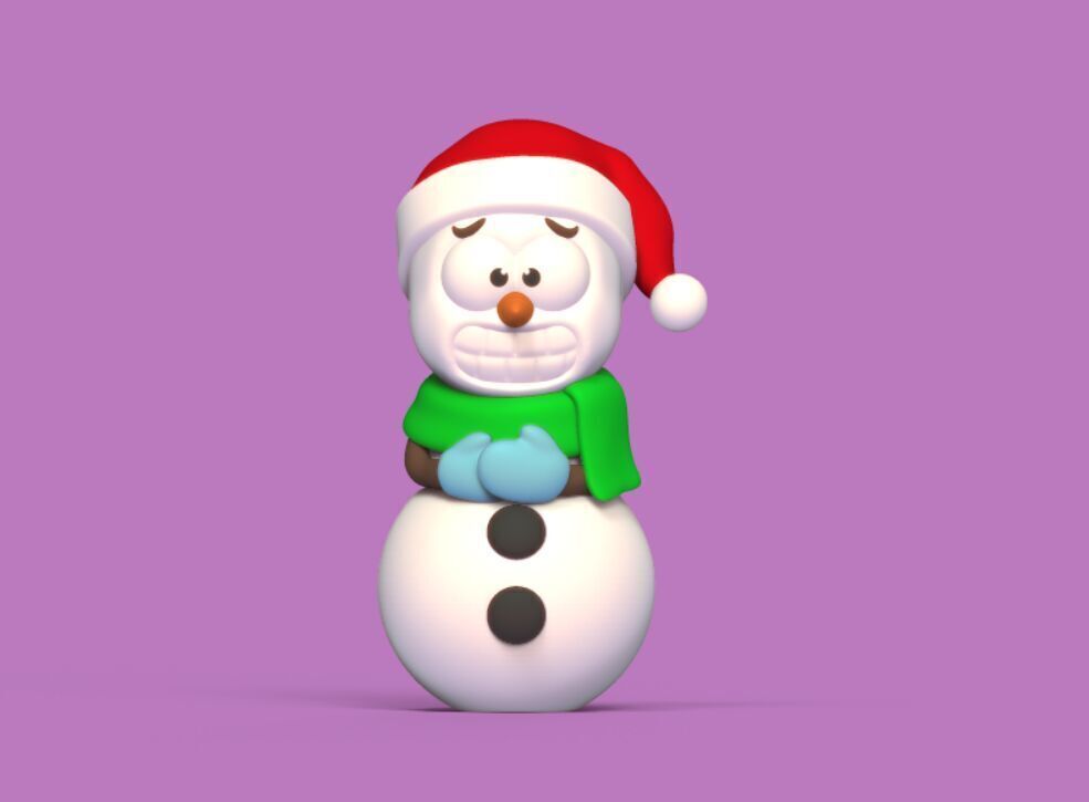 Snowman Freezing 3D print model_1