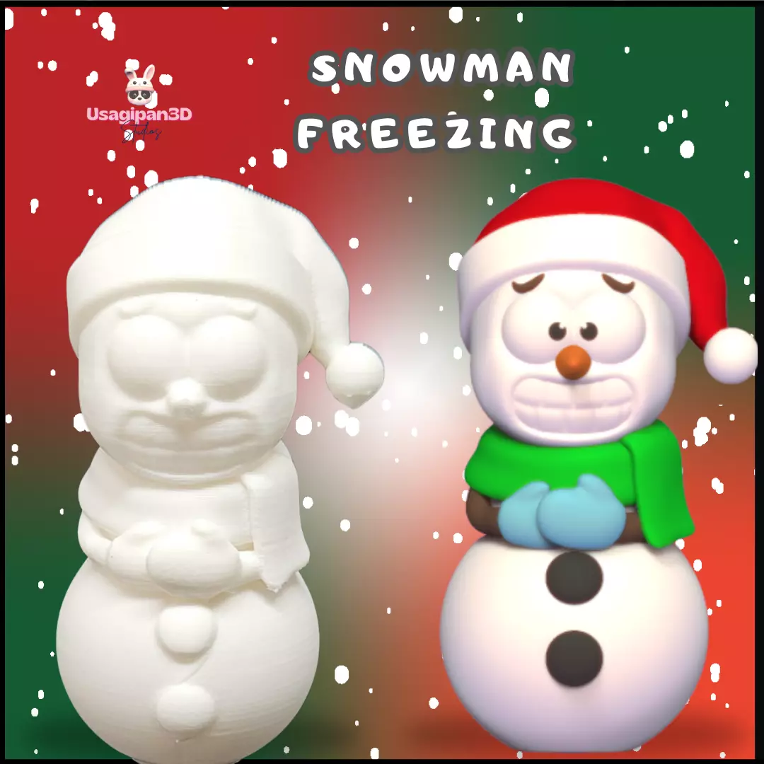Snowman Freezing 3D print model_0