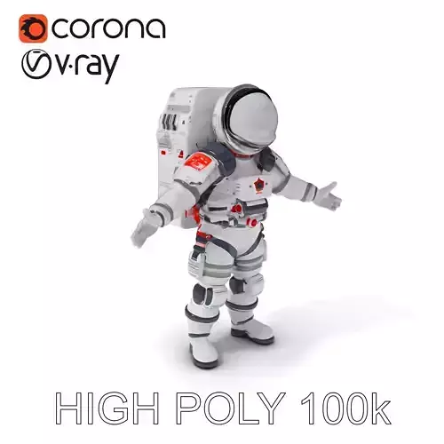 Astronaut Explorer D Model HighDetail PBR Textures Low-poly 3D model