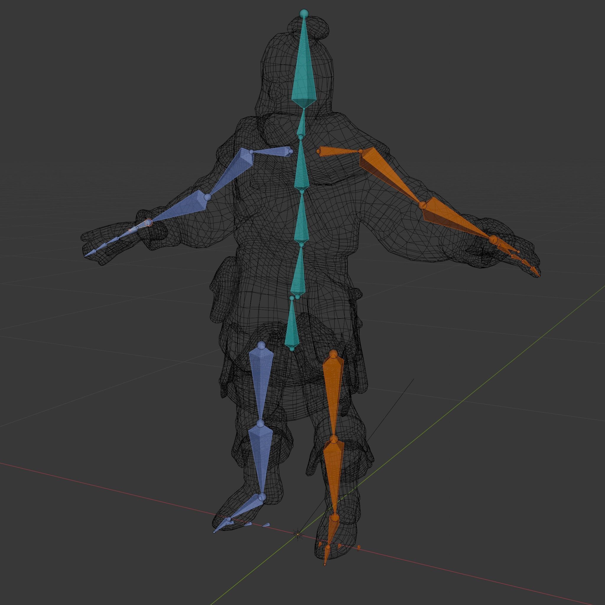 Elderly Medieval Wanderer with Beard and Rugged Attire D Model Low-poly 3D model_37