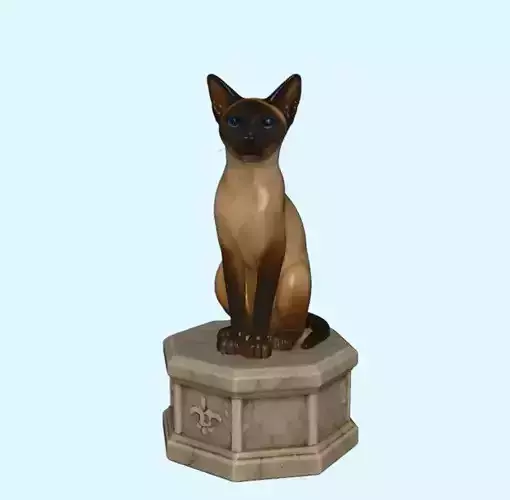 Majestic Siamese Cat Realistic Figurine for 3D Printing 3D print model
