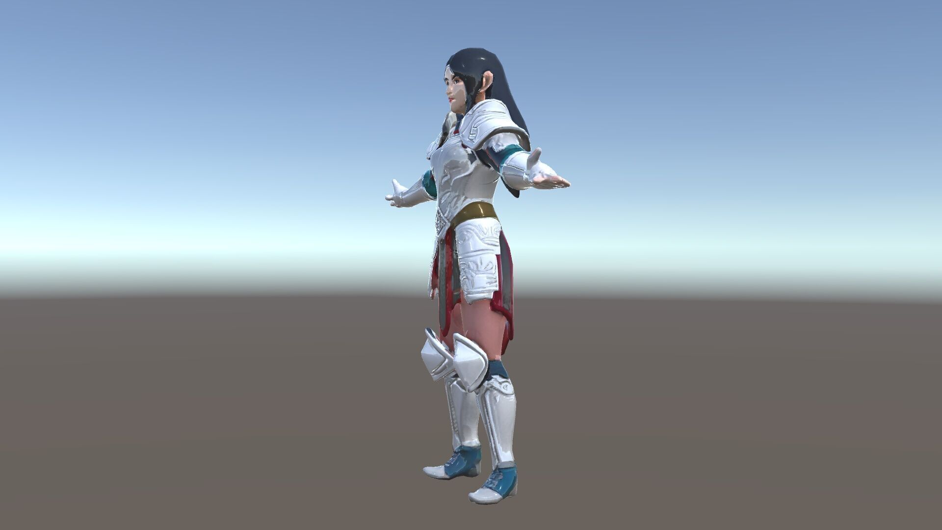 Valiant Female Warrior D Model  Armor Rigged GameReady Low-poly 3D model_17